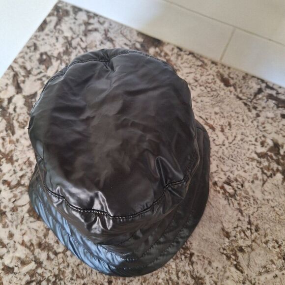 ANTHROPOLOGIE | Black Faux Leather Bucket Hat  one size - Picture 2 of 8